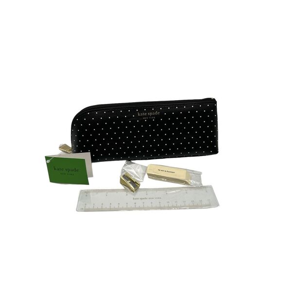 Kate Spade  Zipper Pouch + pencil sharpener, ruler & eraser - Picture 2 of 2